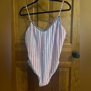 J. Crew Seersucker One peice bathing suite - Size 14